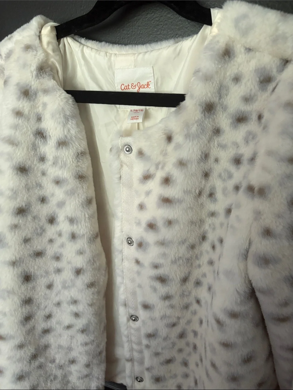 Cat & Jack large 10/12 faux fur jacket